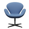 Fritz Hansen Swan Lounge Chair, Black Lacquered/Capture Instant Blue