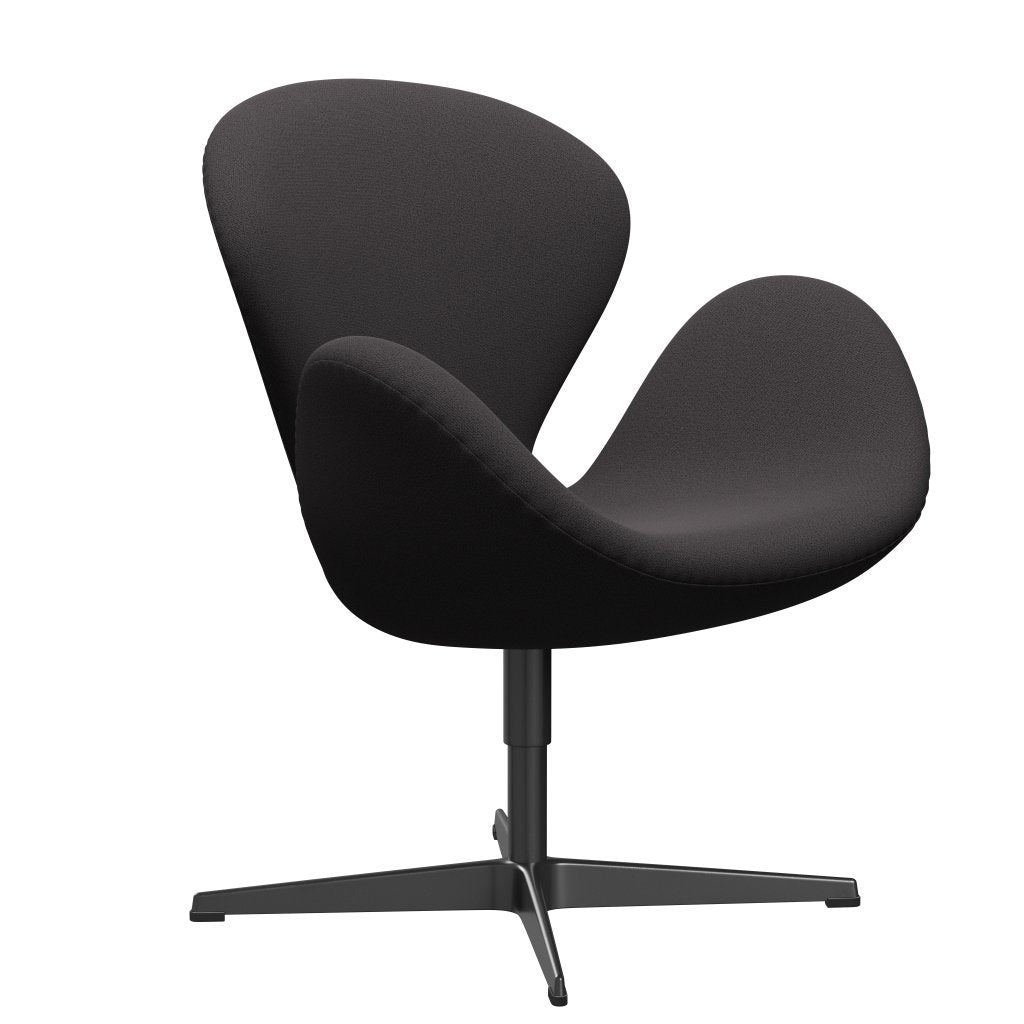 Fritz Hansen Swan Lounge Chair, Black Lacquered/Capture Charcoal