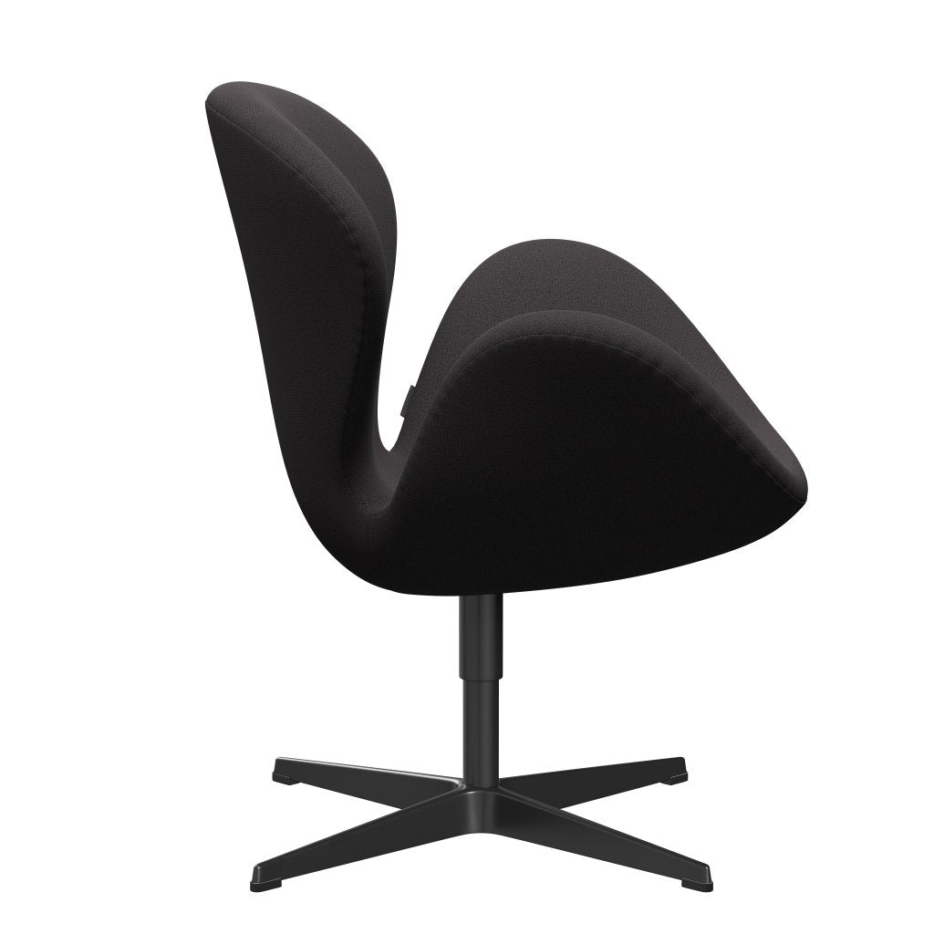 Fritz Hansen Swan Lounge Chair, Black Lacquered/Capture Charcoal