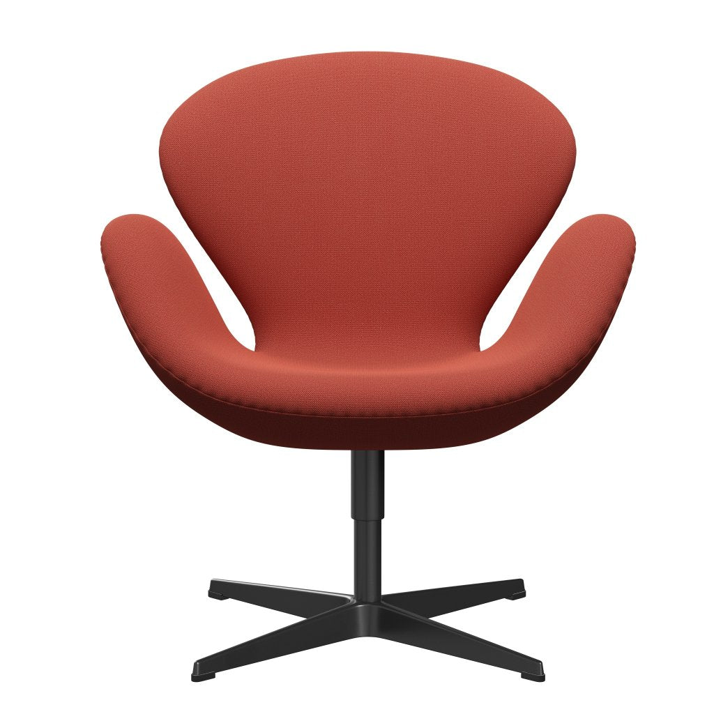 Fritz Hansen Swan Lounge stol, sort lakeret/fange orange mørk