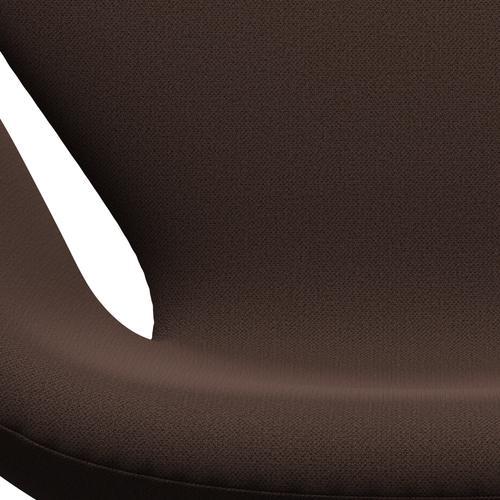 Fritz Hansen Swan Lounge Chair, Black Lacquered/Capture Chocolate Brown