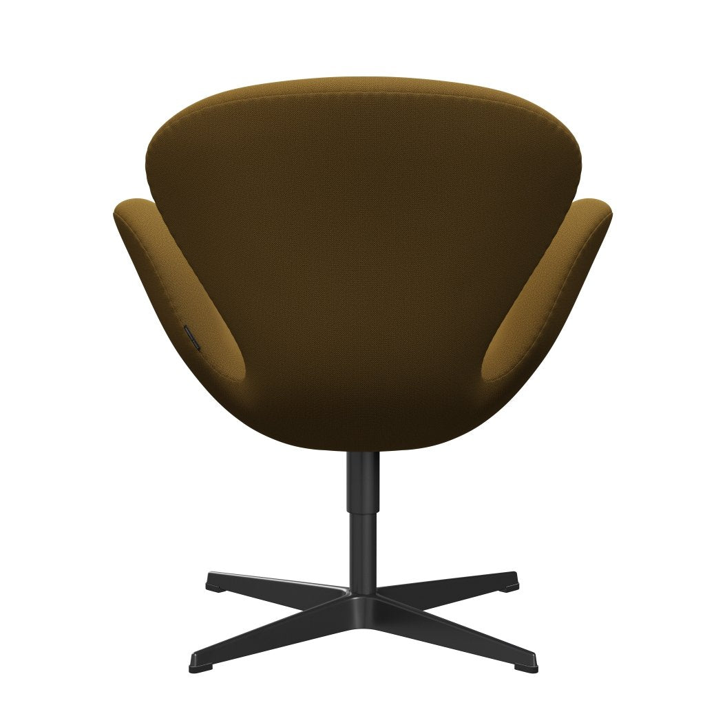 Fritz Hansen Swan Lounge Chair, Black Lacquered/Capture Mustard Dark