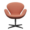 Fritz Hansen Swan Lounge stol, sort lakeret/fanget brændt orange