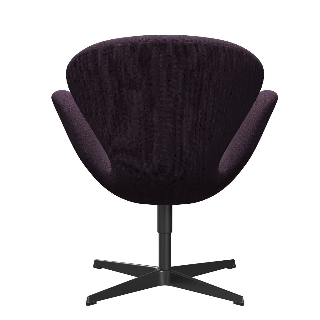 Fritz Hansen Swan Lounge Chair, Black Lacquered/Capture Violet Dark