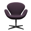 Fritz Hansen Swan Lounge stol, sort lakeret/fanget violet mørk