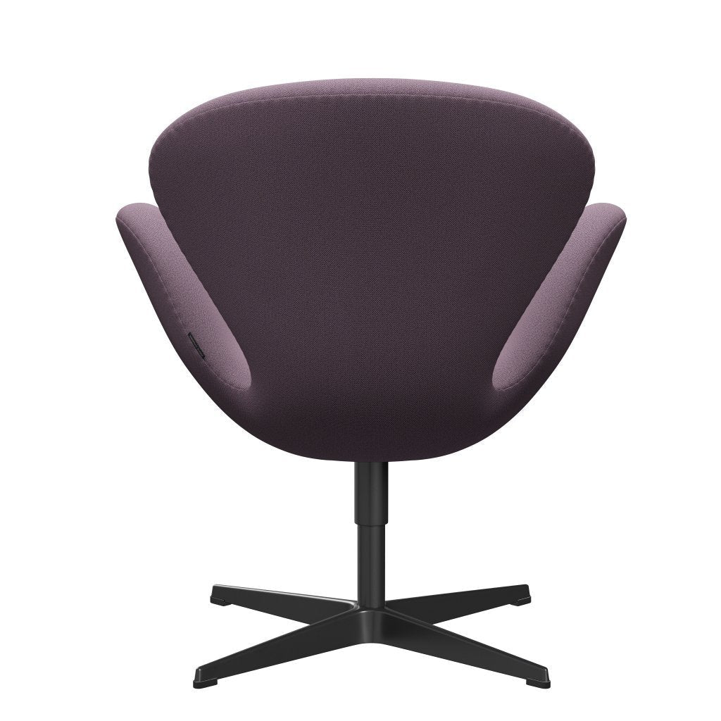 Fritz Hansen Swan Lounge stol, sort lakeret/fanget violet/brun