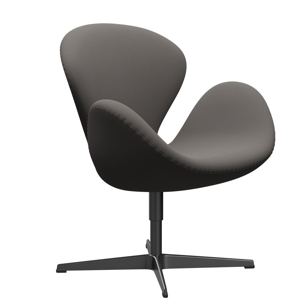 Fritz Hansen Swan Lounge stol, sort lakeret/fange varm mørkegrå