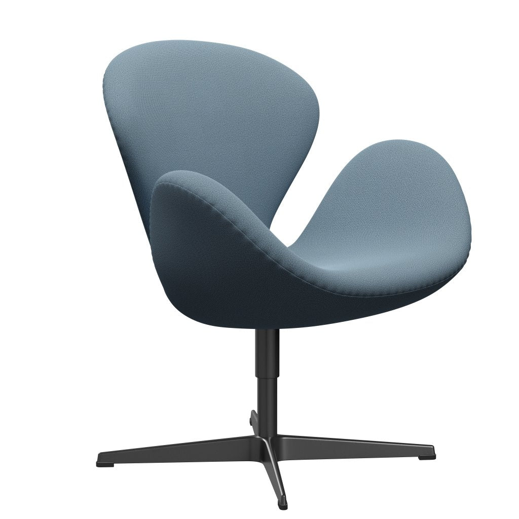 Fritz Hansen Swan Lounge stol, sort lakeret/fange blød blå