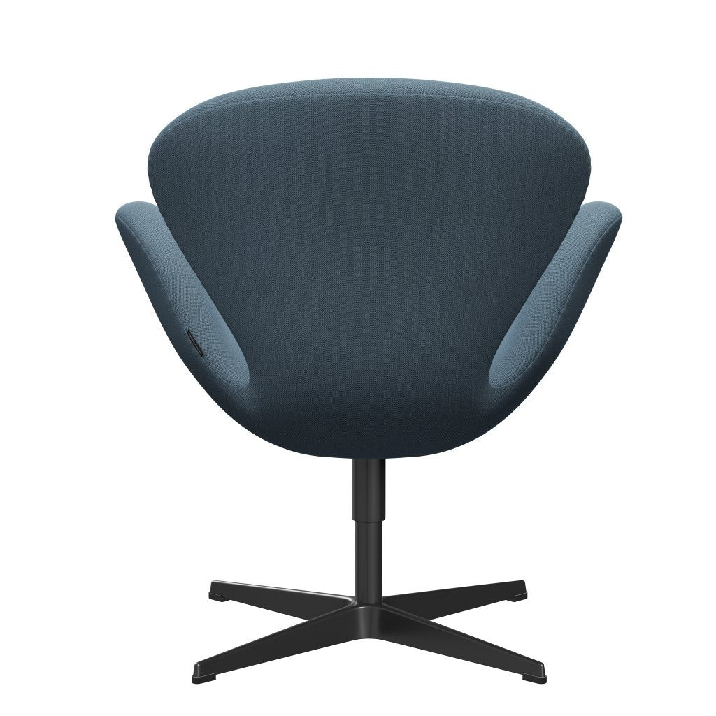Fritz Hansen Swan Lounge Chair, Black Lacquered/Capture Soft Blue