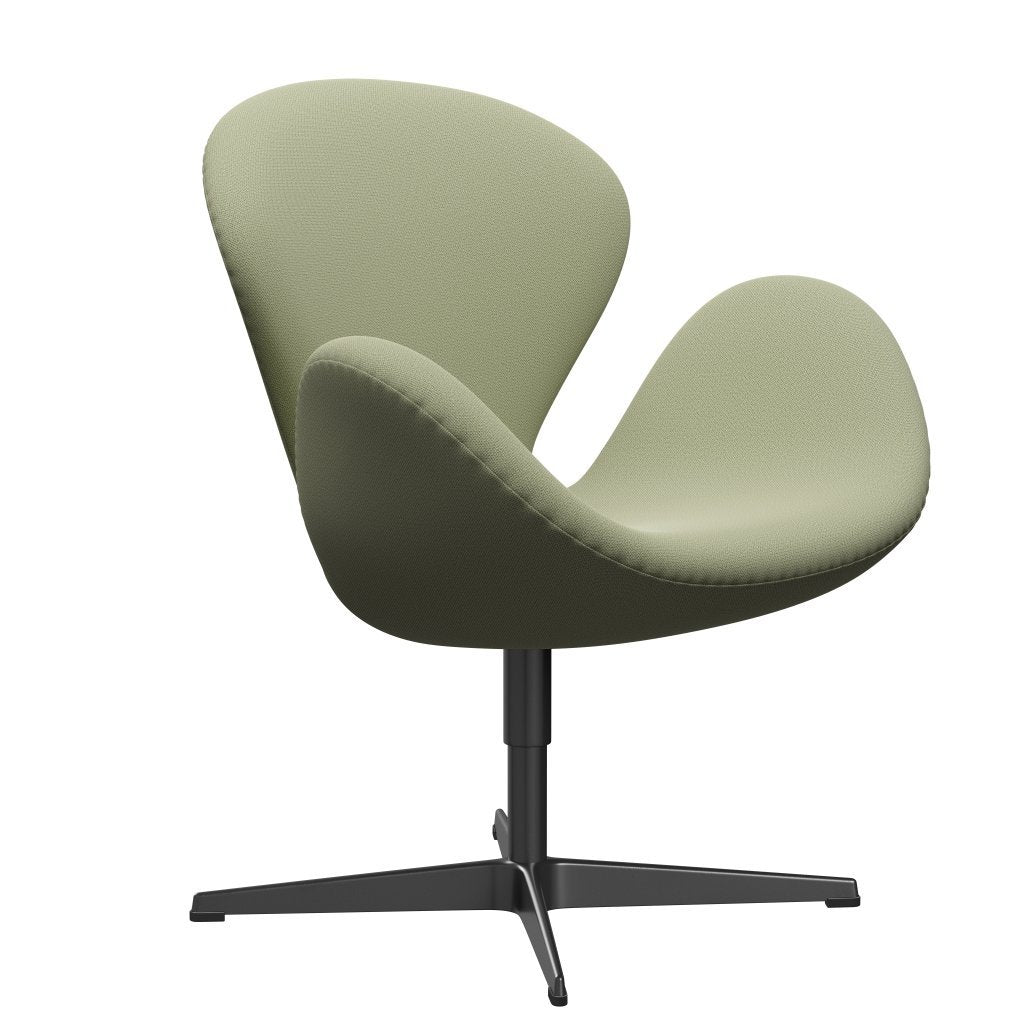 Fritz Hansen Swan Lounge Chair, Black Lacquered/Capture Soft Green