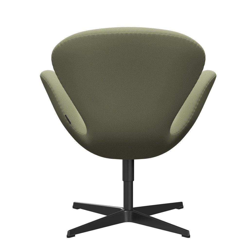 Fritz Hansen Swan Lounge Chair, Black Lacquered/Capture Soft Green
