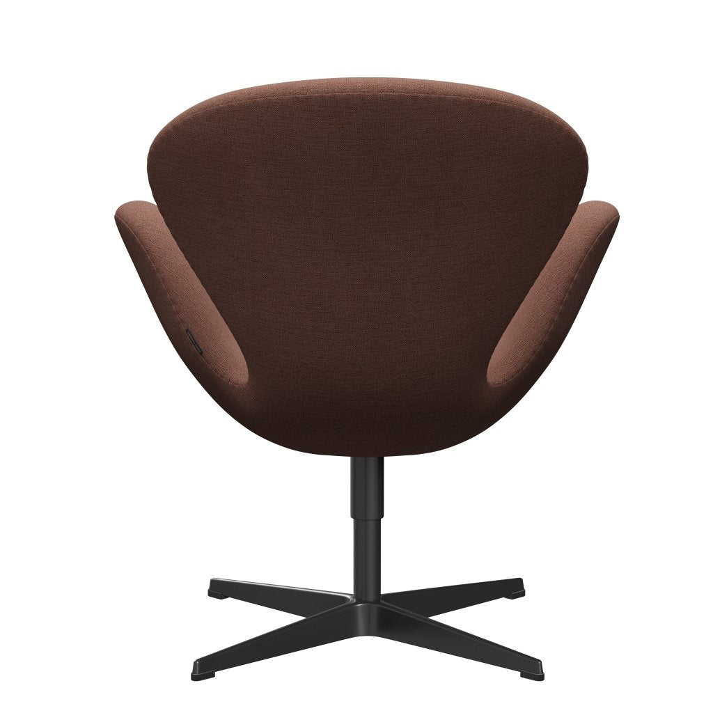 Fritz Hansen Swan Lounge Chair, Black Lacquered/Christianshavn Beige/Orange