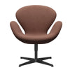 Fritz Hansen Swan Lounge Chair, Black Lacquered/Christianshavn Beige/Orange