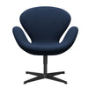Fritz Hansen Swan Lounge Chair, Black Lacquered/Christianshavn Blue