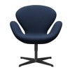 Fritz Hansen Swan Lounge stol, sort lakeret/Christianshavn mørkeblå