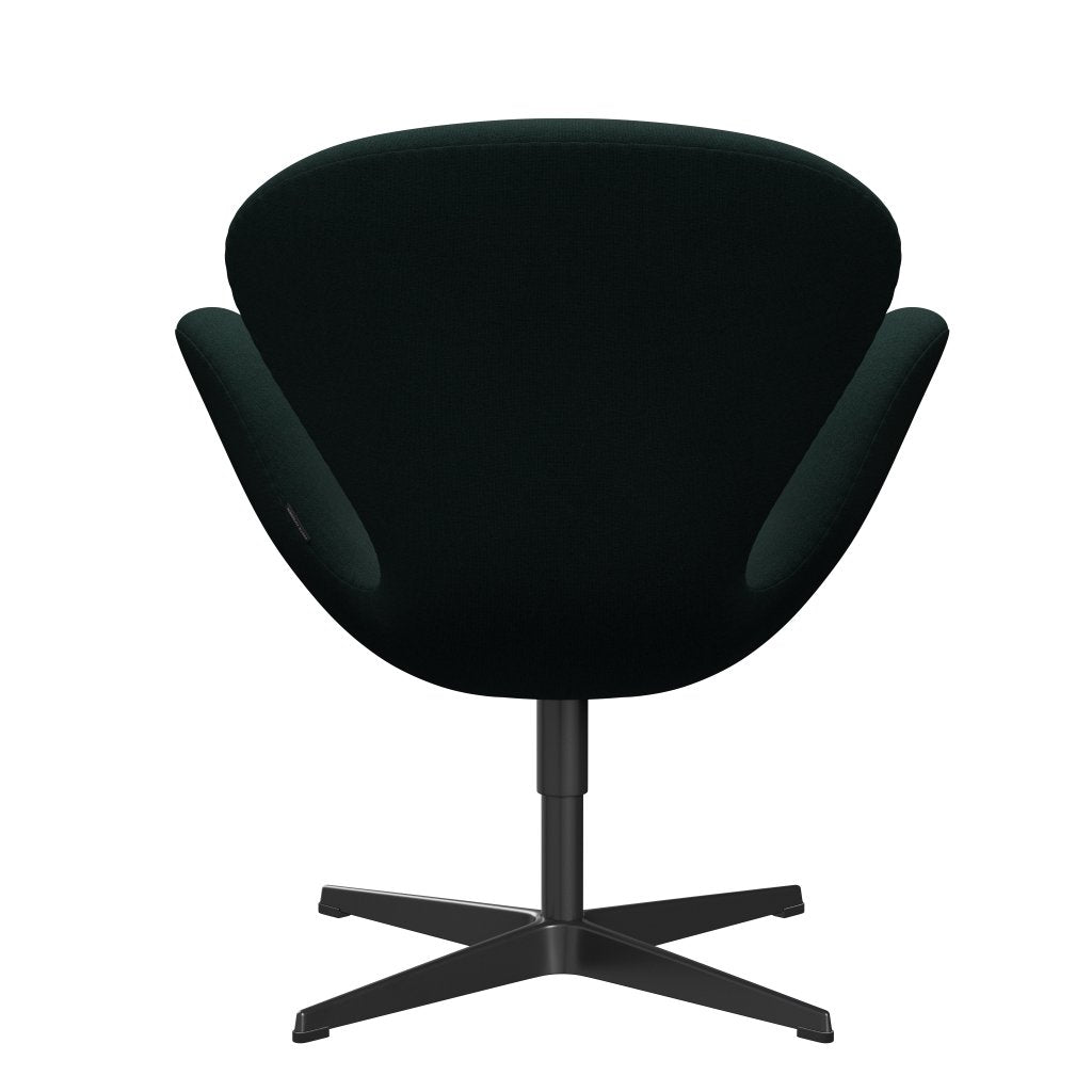 Fritz Hansen Swan Lounge stol, sort lakeret/Christianshavn mørkegrøn