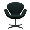 Fritz Hansen Swan Lounge Chair, Black Lacquered/Christianshavn Dark Green