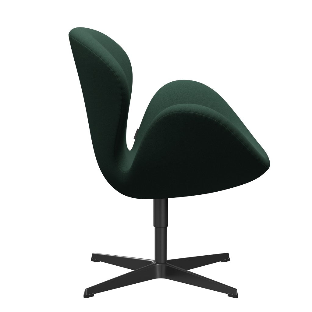 Fritz Hansen Swan Lounge Chair, Black Lacquered/Christianshavn Dark Green Uni