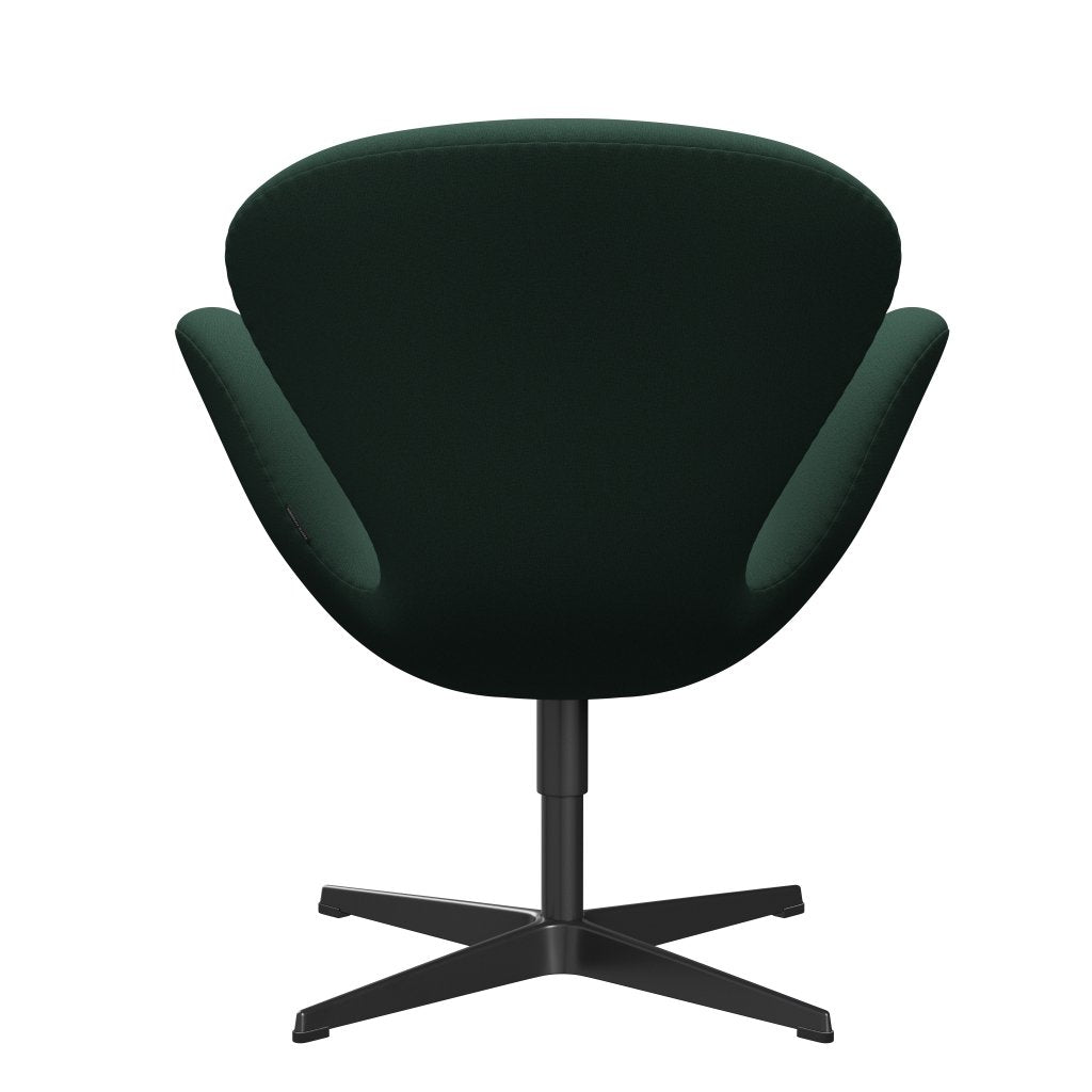 Fritz Hansen Swan Lounge stol, sort lakeret/Christianshavn mørkegrøn uni