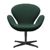 Fritz Hansen Swan Lounge Chair, Black Lacquered/Christianshavn Dark Green Uni
