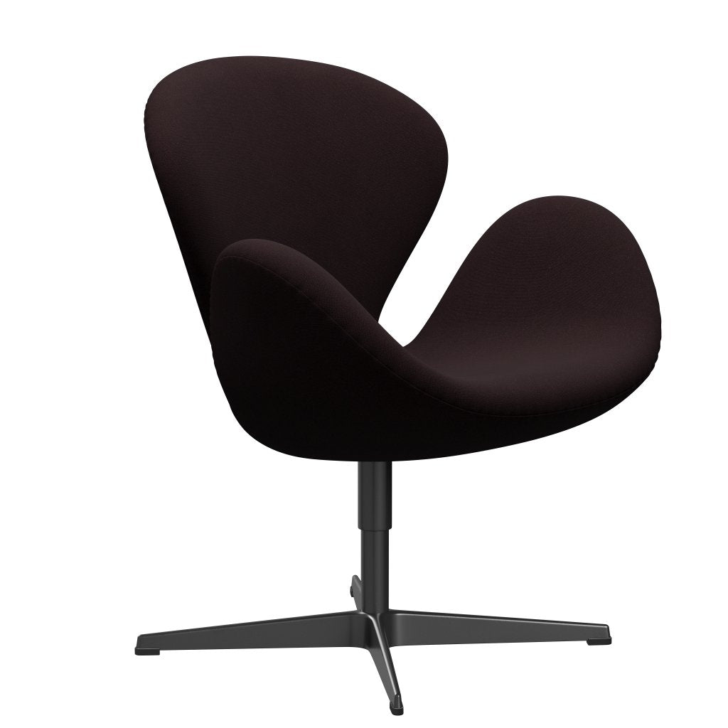 Fritz Hansen Swan Lounge Chair, Black Lacquered/Christianshavn Dark Red Uni