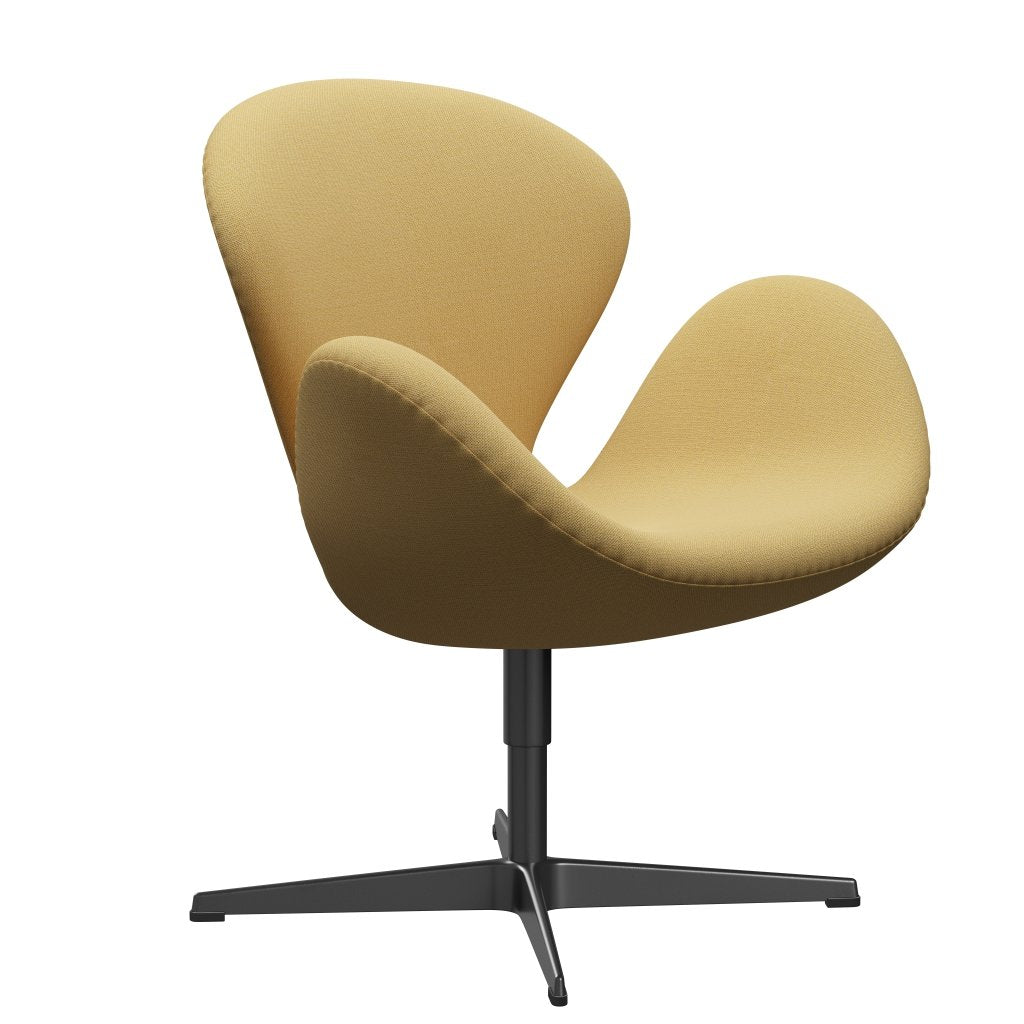 Fritz Hansen Swan Lounge Chair, Black Lacquered/Christianshavn Yellow