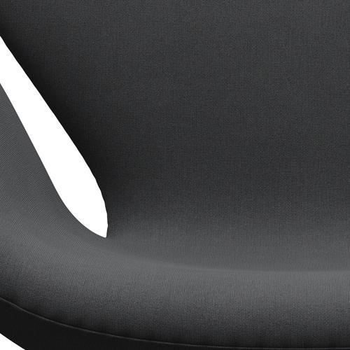 Fritz Hansen Swan Lounge Chair, Black Lacquered/Christianshavn Grey Uni