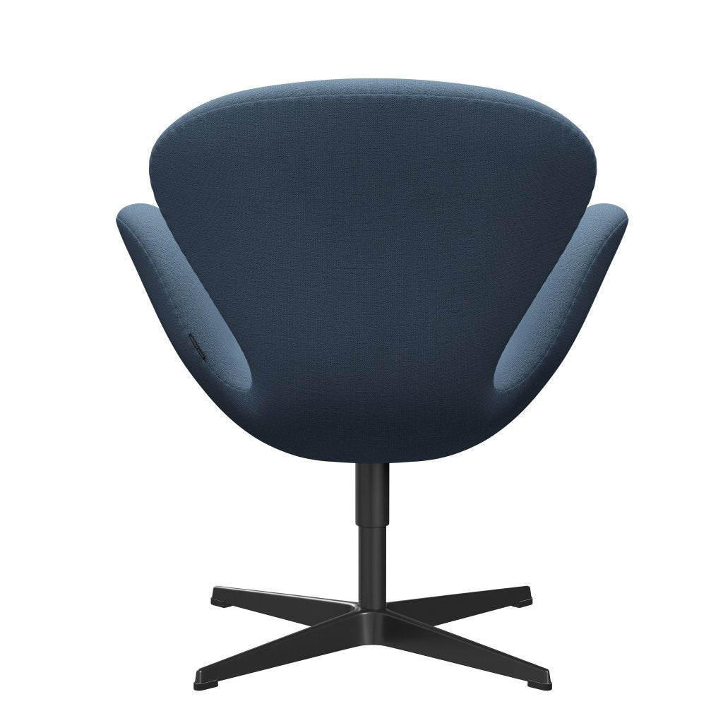 Fritz Hansen Swan Lounge Chair, Black Lacquered/Christianshavn Light Blue