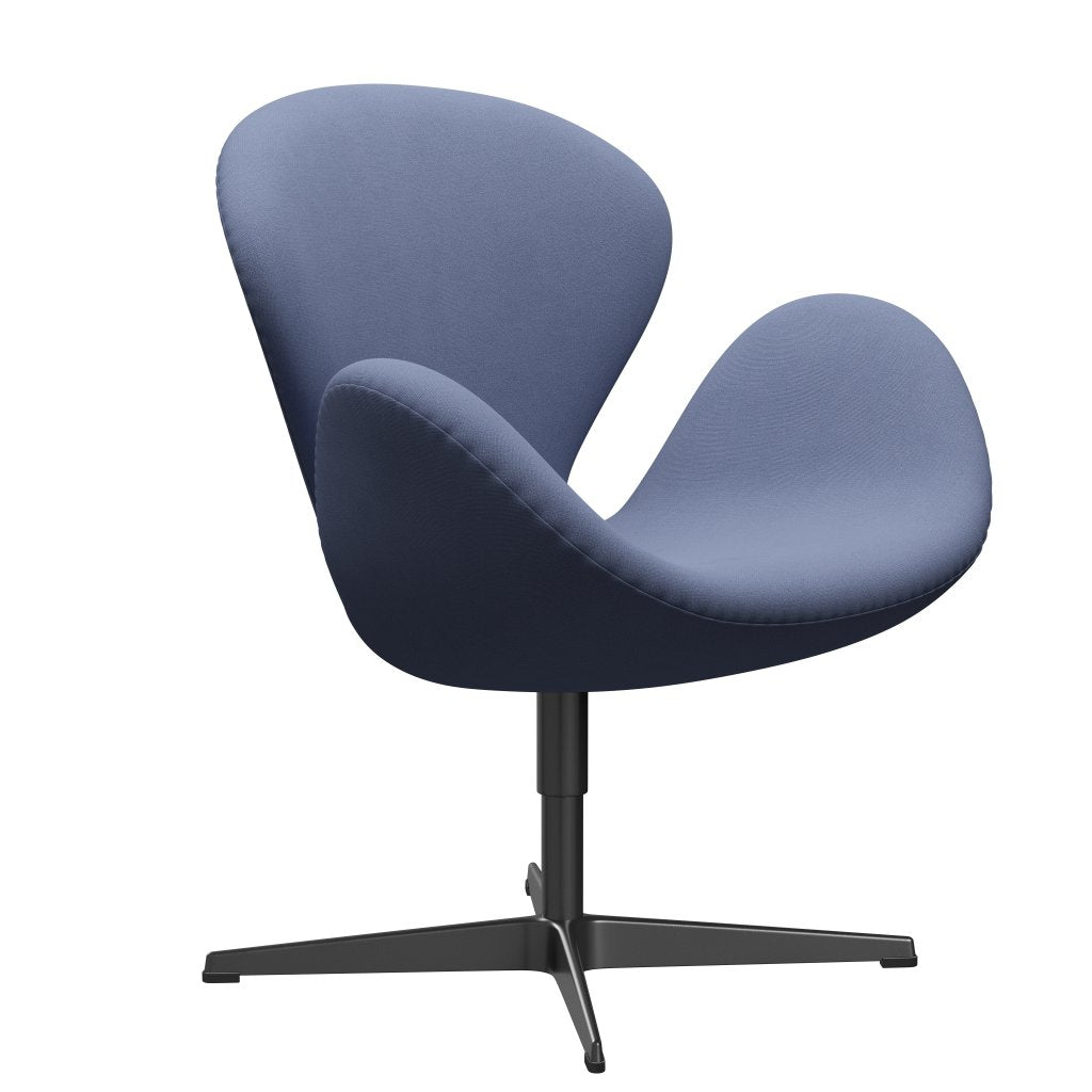 Fritz Hansen Swan Lounge Chair, Black Lacquered/Christianshavn Light Blue Uni