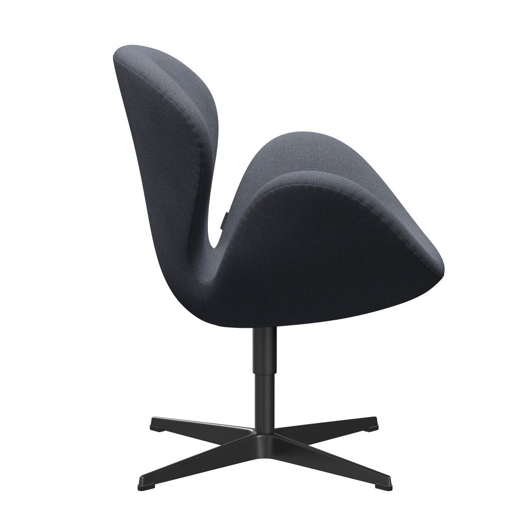 Fritz Hansen Swan Lounge Chair, Black Lacquered/Christianshavn Orange/Blue