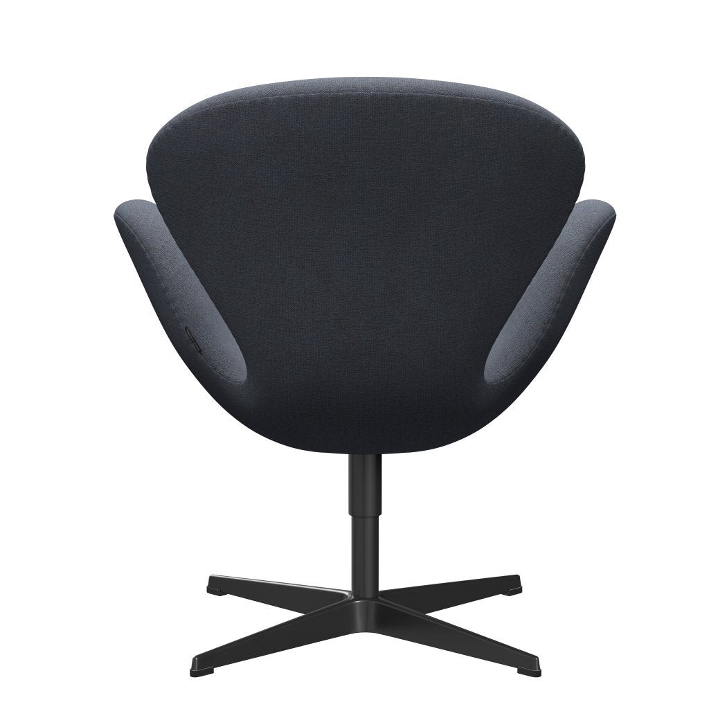 Fritz Hansen Swan Lounge Chair, Black Lacquered/Christianshavn Orange/Blue