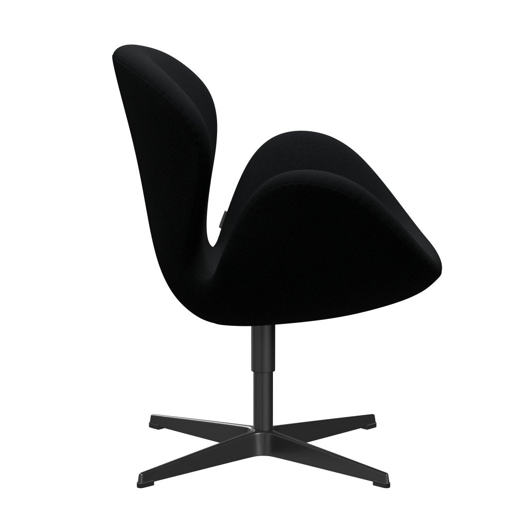 Fritz Hansen Swan Lounge Chair, Black Lacquered/Christianshavn Black Uni