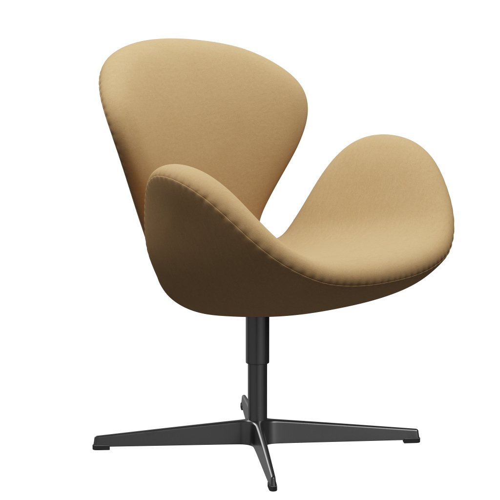 Fritz Hansen Swan Lounge Chair, Black Lacquered/Comfort Beige (00280)