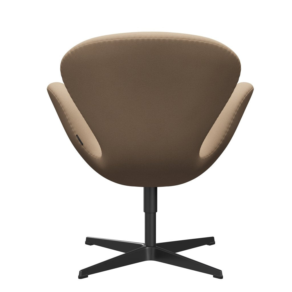 Fritz Hansen Swan Lounge Chair, Black Lacquered/Comfort Beige (61003)