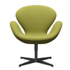 Fritz Hansen Swan Lounge Chair, Black Lacquered/Comfort Beige/Green