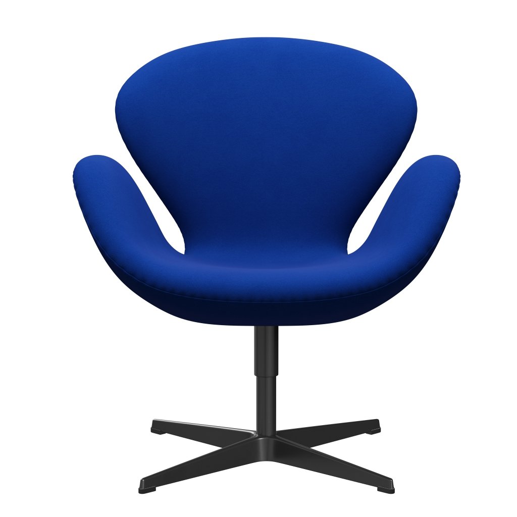 Fritz Hansen Swan Lounge stol, sort lakeret/komfortblå (00035)