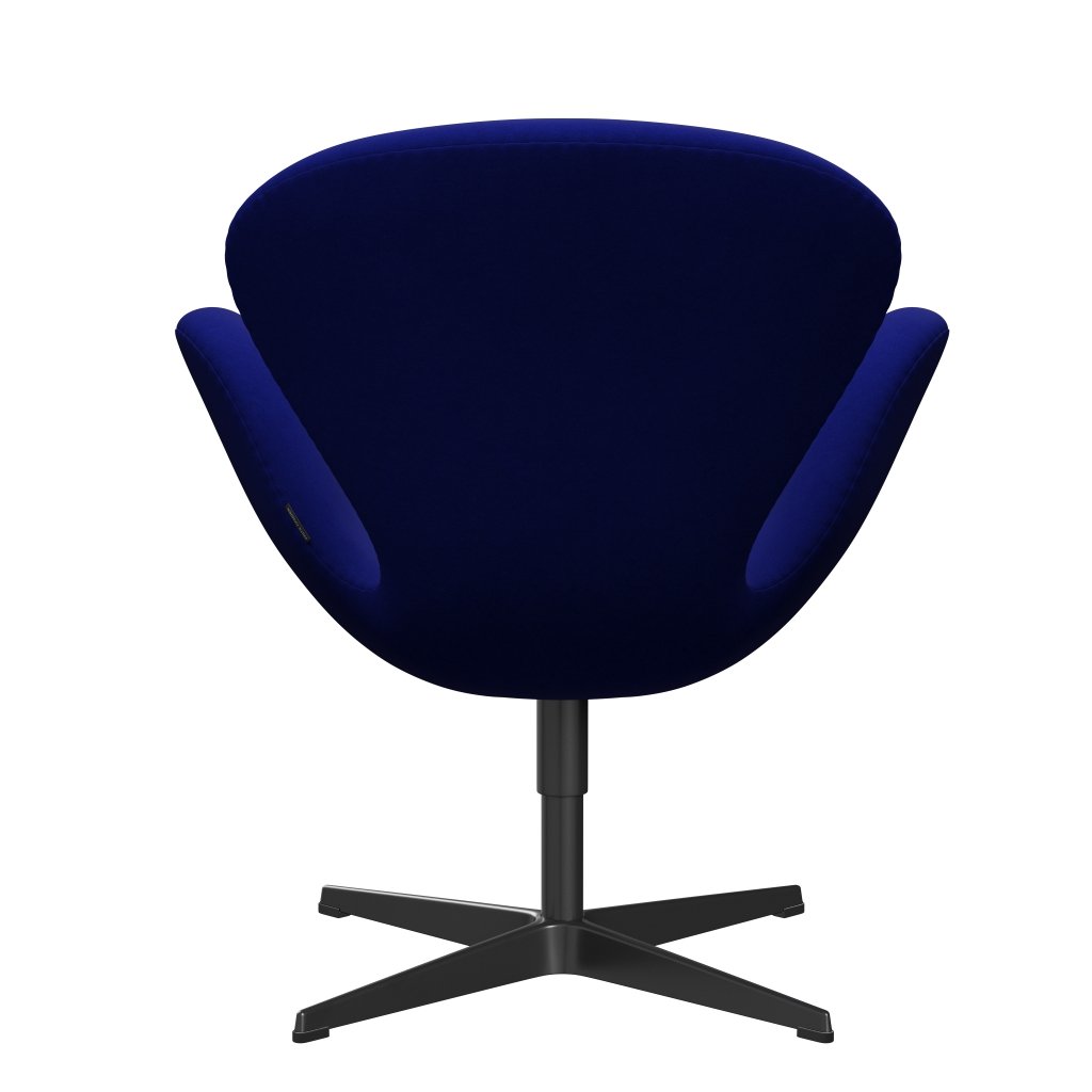 Fritz Hansen Swan Lounge stol, sort lakeret/komfortblå (66008)