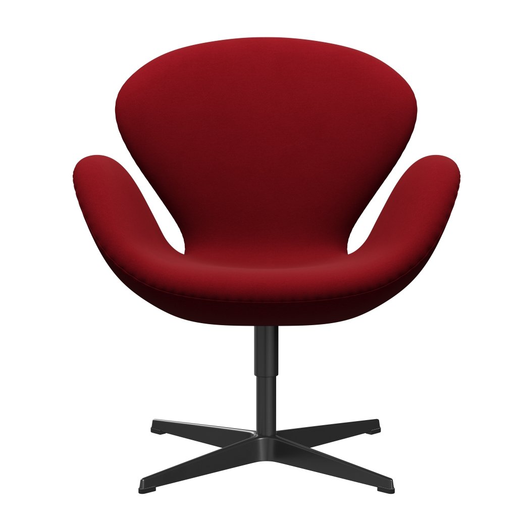 Fritz Hansen Swan Lounge Chair, Black Lacquered/Comfort Bordeaux