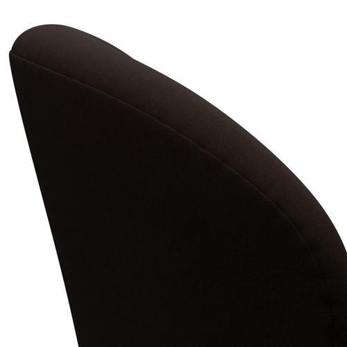 Fritz Hansen Swan Lounge Chair, Black Lacquered/Comfort Brown (01566)