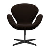 Fritz Hansen Swan Lounge Chair, Black Lacquered/Comfort Brown (01566)