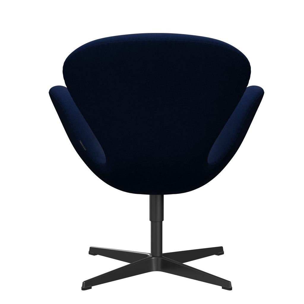 Fritz Hansen Swan Lounge stol, sort lakeret/komfort mørkeblå/grå