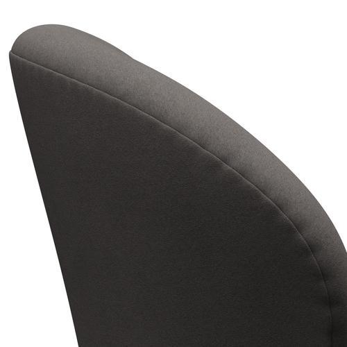 Fritz Hansen Swan Lounge Chair, Black Lacquered/Comfort Dark Grey (60008)