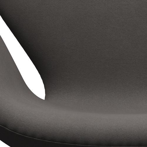 Fritz Hansen Swan Lounge Chair, Black Lacquered/Comfort Dark Grey (60008)
