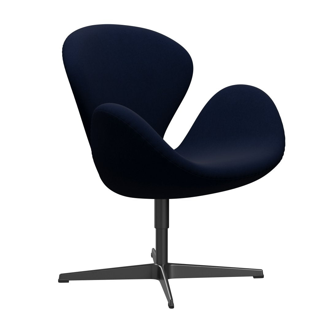 Fritz Hansen Swan Lounge stol, sort lakeret/komfort mørkegrå/blå