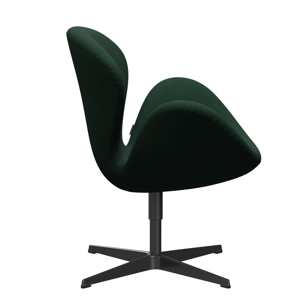 Fritz Hansen Swan Lounge Chair, Black Lacquered/Comfort Dark Green