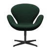 Fritz Hansen Swan Lounge stol, sort lakeret/komfort mørkegrøn