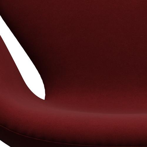 Fritz Hansen Swan Lounge Chair, Black Lacquered/Comfort Dark Red (01153)