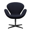 Fritz Hansen Swan Lounge Chair, Black Lacquered/Comfort Earth Grey