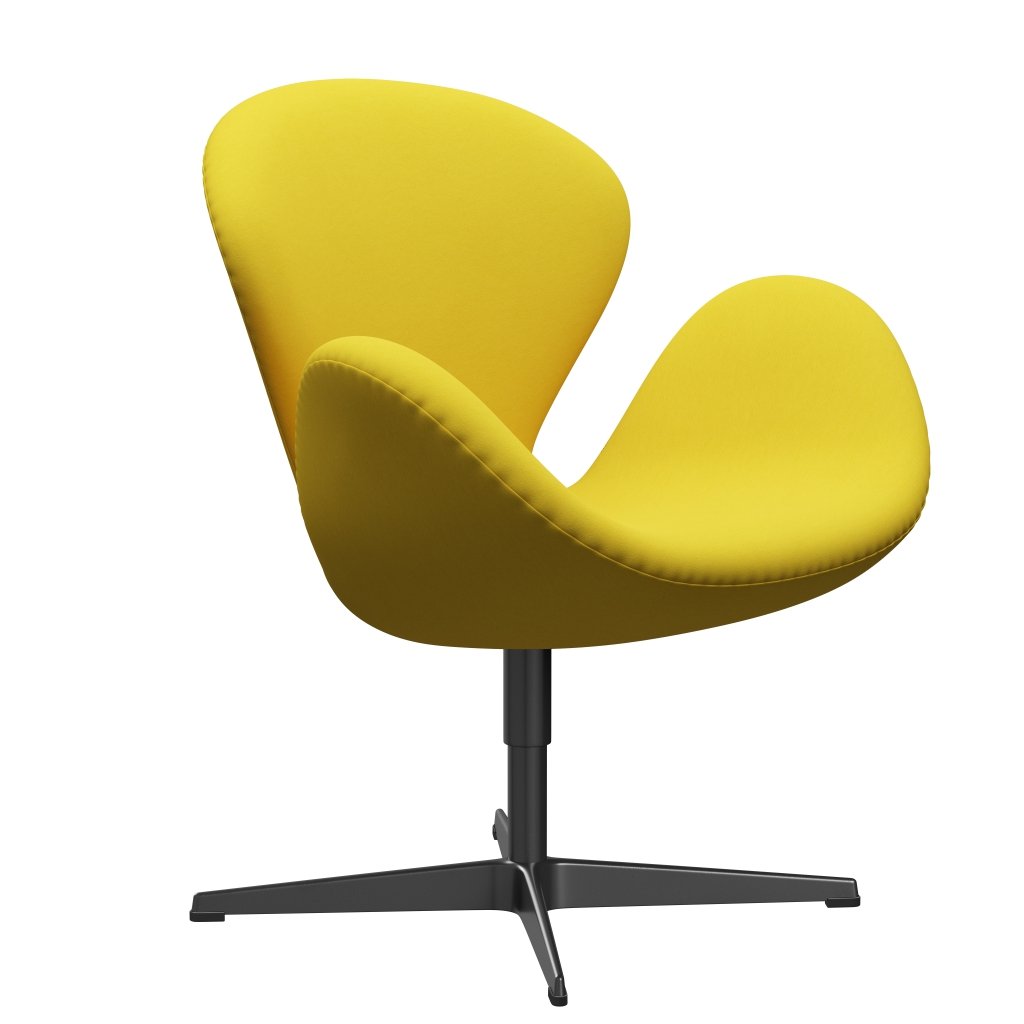 Fritz Hansen Swan Lounge Chair, Black Lacquered/Comfort Yellow (62003)