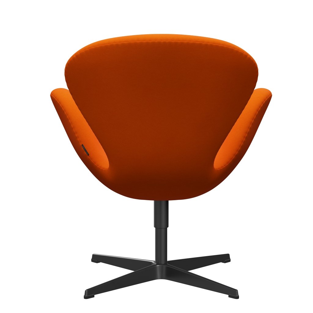 Fritz Hansen Swan Lounge Chair, Black Lacquered/Comfort Yellow/Orange